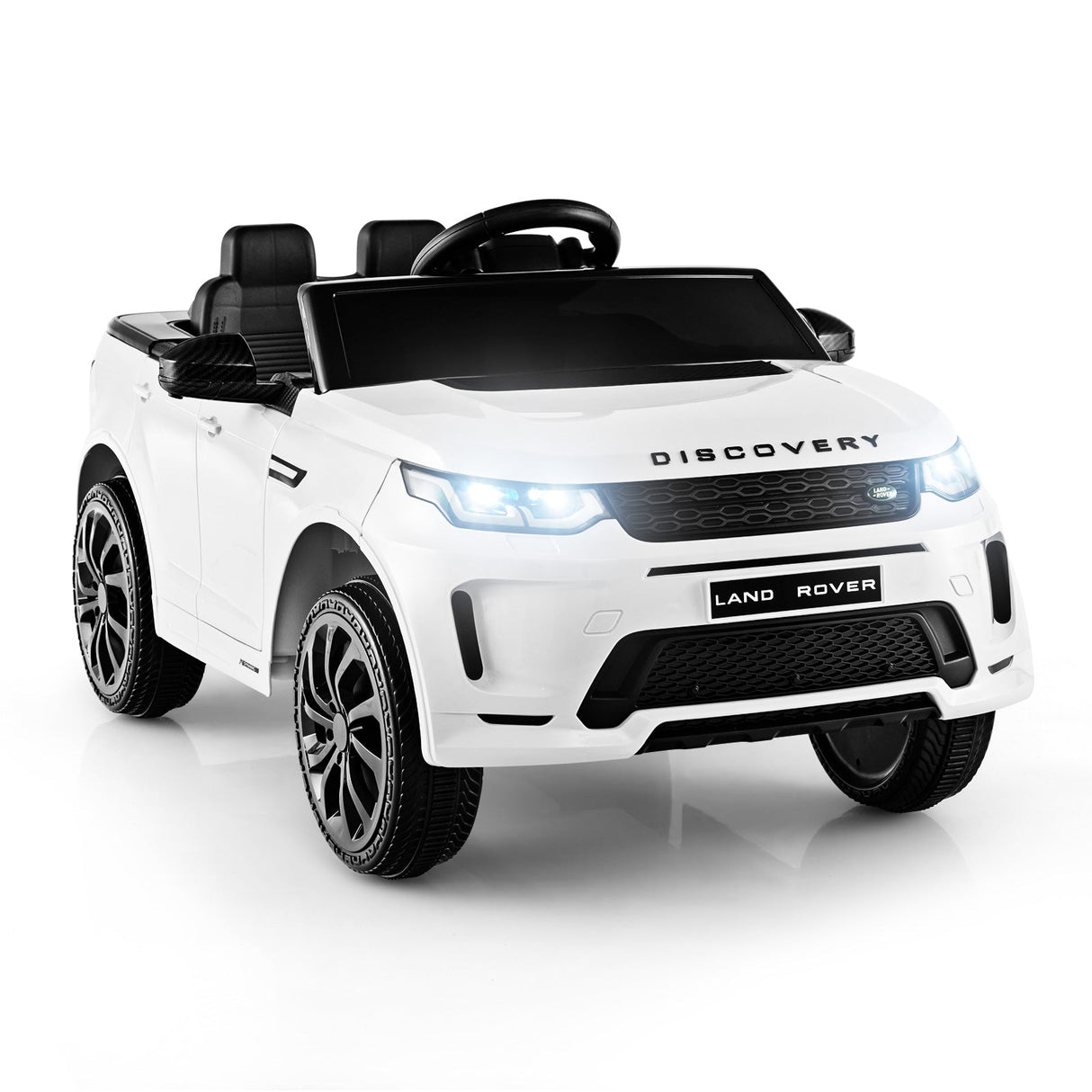 Coche eléctrico de 12 V para niños con control remoto, puertas con seguro, sistema de arranque lento y luces LED