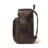 Mochila de Viaje Alpha de Cuero de Búfalo Marrón