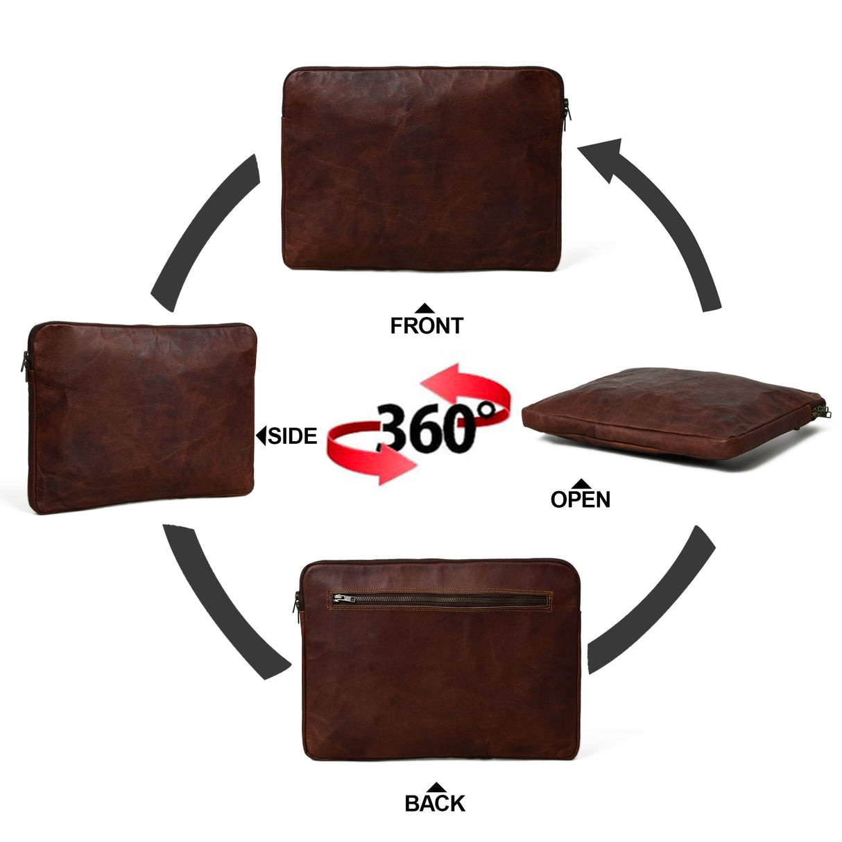 Funda para portátil Zento - Marrón oscuro