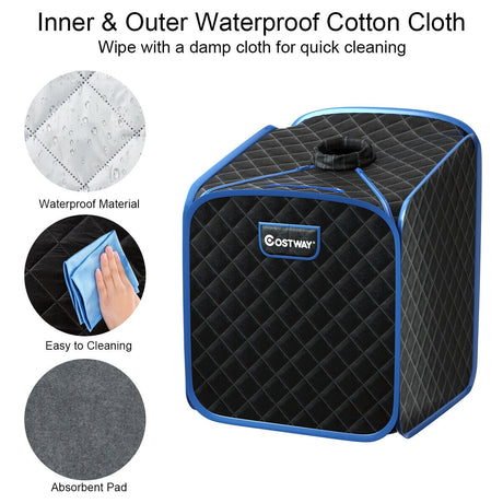 Sauna de vapor plegable portátil 2L para spa - Negra