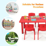 Paquete de 4 sillas apilables de plástico para niños para aulas