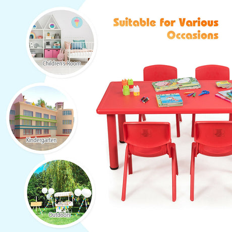 Paquete de 4 sillas apilables de plástico para niños para aulas