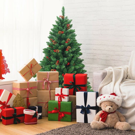 Árbol de Navidad articulado preiluminado de 4.5 pies con 300 luces LED