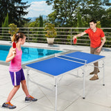 Mesa de ping-pong plegable portátil de 60 pulgadas con accesorios