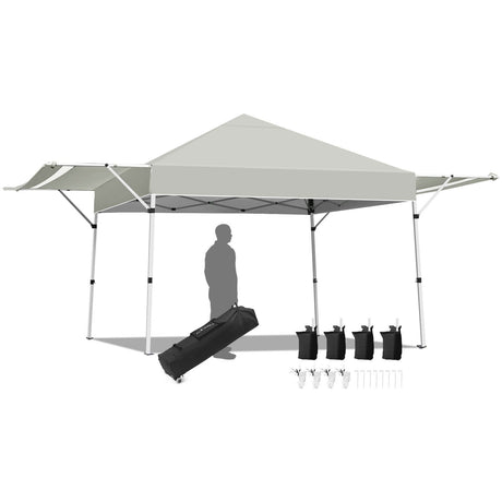 Carpa plegable de 17 x 10 pies con toldo instantáneo ajustable