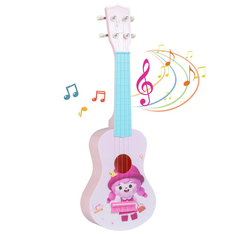 Ukelele mini para niños de 21 pulgadas con 4 cuerdas de nailon y 12 trastes