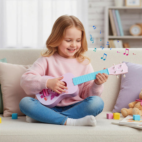 Ukelele mini para niños de 21 pulgadas con 4 cuerdas de nailon y 12 trastes