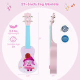 Ukelele mini para niños de 21 pulgadas con 4 cuerdas de nailon y 12 trastes