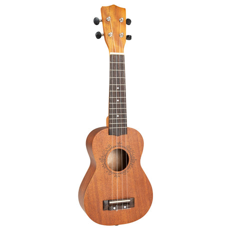 Ukelele Soprano de Caoba de 21 Pulgadas con Correa Ajustable