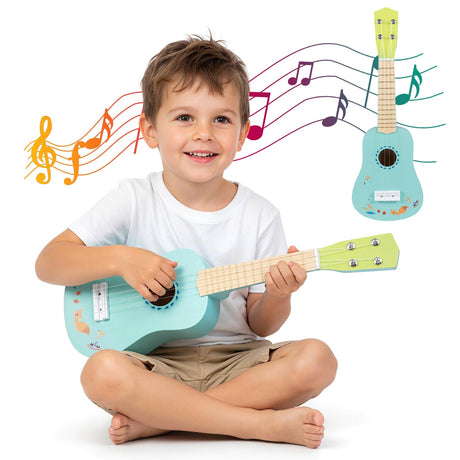 Ukelele de 21 pulgadas para niños con cuerpo de tilo, para mayores de 3 años