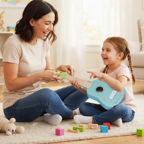 Ukelele de 21 pulgadas para niños con cuerpo de tilo, para mayores de 3 años