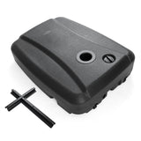 220 LBS Cantilever Patio Umbrella Base Stand with Wheels Fillable offset Umbrella Stand-Black