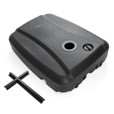 Base para sombrilla de patio voladiza de 220 libras con ruedas, rellenable, soporte para sombrilla lateral - Negro