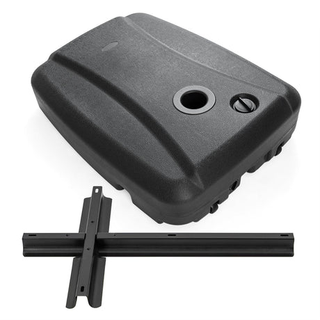 Base para sombrilla de patio voladiza de 220 libras con ruedas, rellenable, soporte para sombrilla lateral - Negro