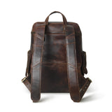 Mochila de Viaje Alpha de Cuero de Búfalo Marrón