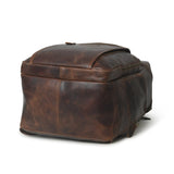 Mochila de Viaje Alpha de Cuero de Búfalo Marrón