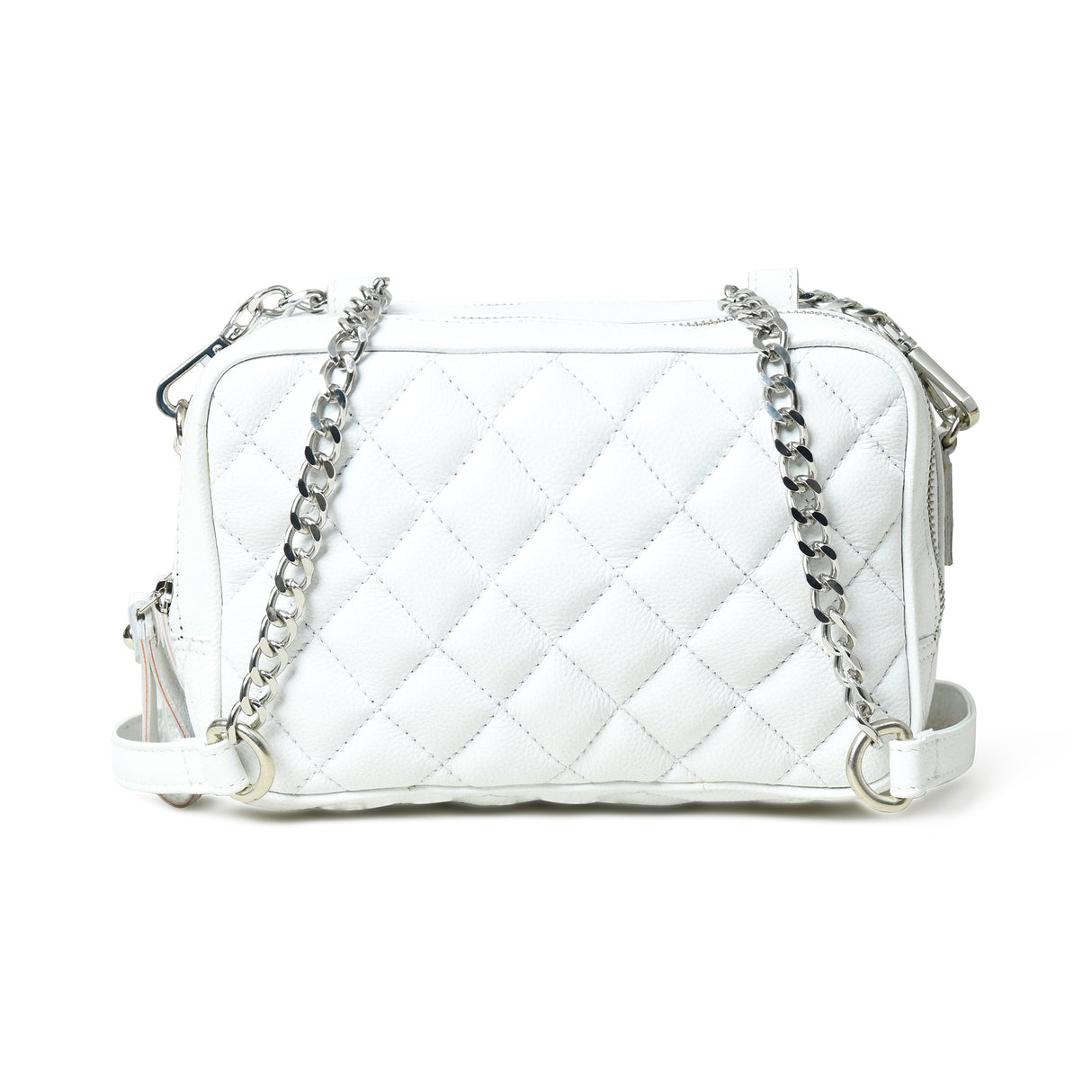 Minibolso bandolera acolchado, blanco