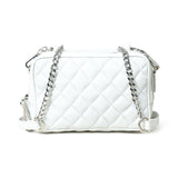 Minibolso bandolera acolchado, blanco