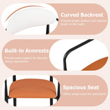 Sillas de comedor modernas (juego de 2) con asiento acolchado y respaldo curvo