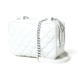 Minibolso bandolera acolchado, blanco