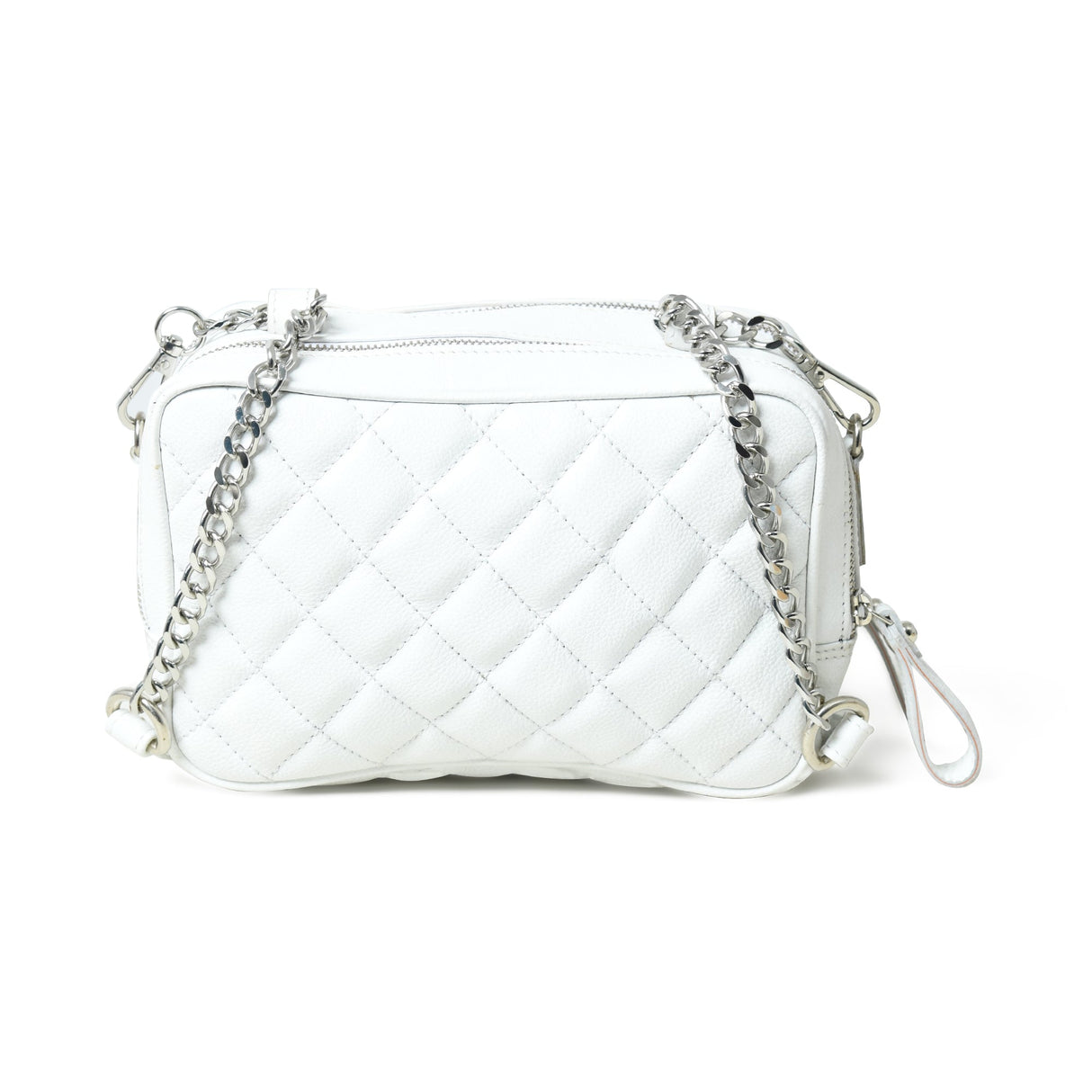 Minibolso bandolera acolchado, blanco