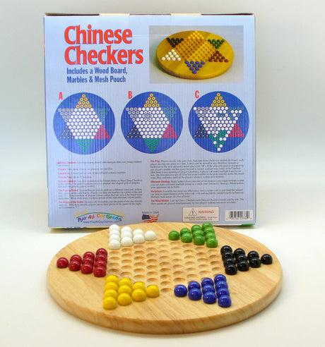 Chinese Checkers - Wood Round Board Game