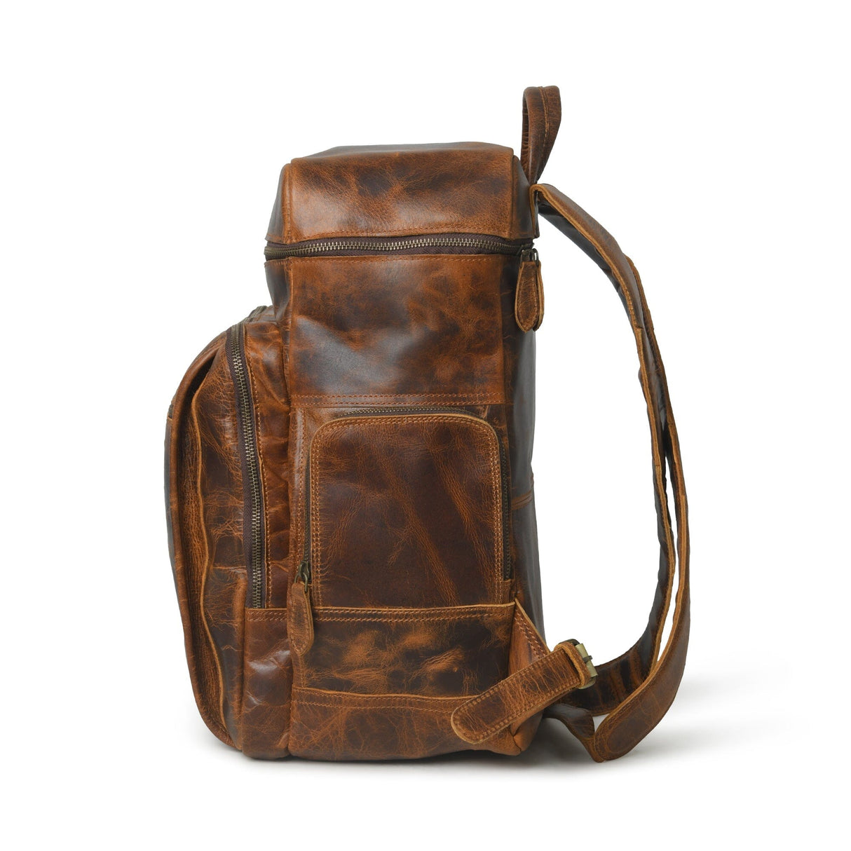 Mochila de viaje de cuero Buffalo Alpha Caramel