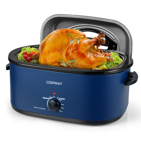 Horno Asador Eléctrico de 22QT con Tapa de Autobasteo y Ventana de Visualización
