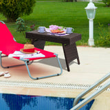 Mesa auxiliar de café plegable de ratán PE Muebles de patio y jardín