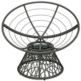 Sillón Papasan de Ratán Ergonómico Giratorio 360 Grados Cojín Suave para Jardín