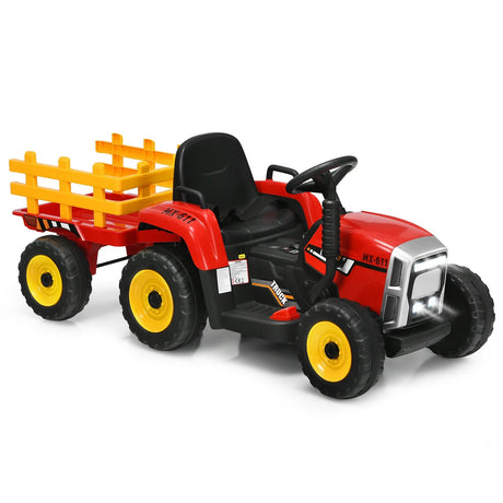 Tractor Montable de 12 V con Cargador de Tierra de 3 Velocidades para Niños de 3+ Años