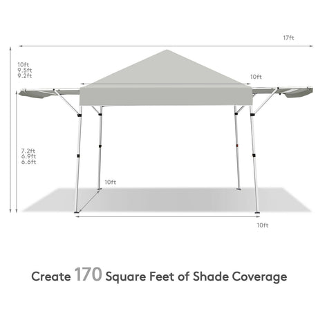 Carpa plegable de 17 x 10 pies con toldo instantáneo ajustable