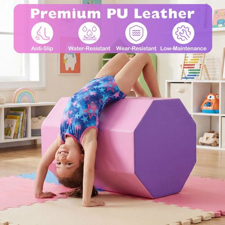 Colchoneta octogonal de 22.5" x 26" con funda con cremallera y relleno de espuma gruesa - Rosa