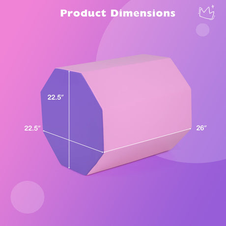 Colchoneta octogonal de 22.5" x 26" con funda con cremallera y relleno de espuma gruesa - Rosa