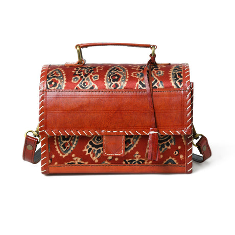 Bolso bandolera "Marrón místico Ajrakh"