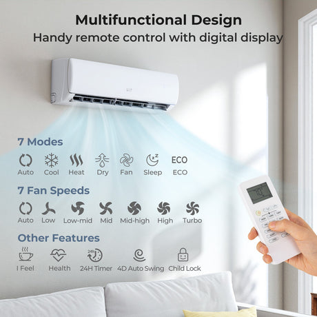 Sistema de aire acondicionado y bomba de calor Mini Split de 23000 BTU 208/230 V