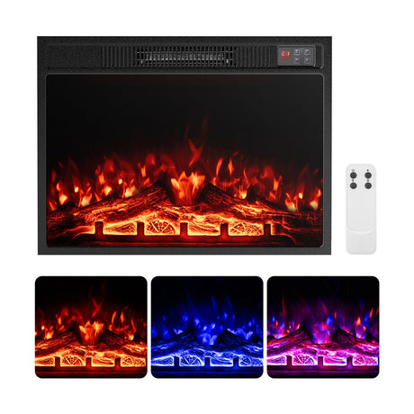 Inserto de chimenea eléctrica de 23 pulgadas Calentador de chimenea con color de llama ajustable