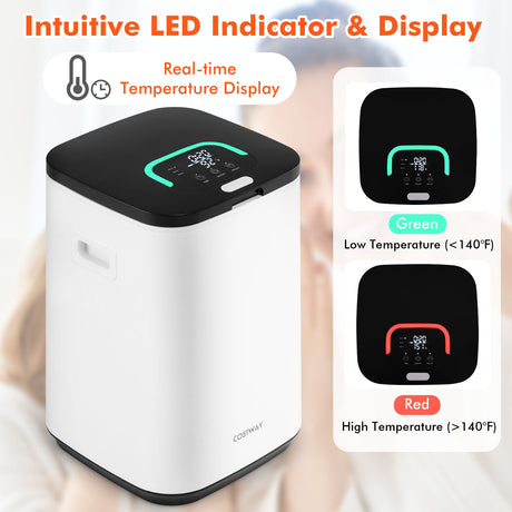 Calentador de toallas grande de 23 L con calentamiento rápido y temporizador ajustable-Blanco