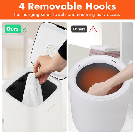Calentador de toallas grande de 23 L con calentamiento rápido y temporizador ajustable-Blanco