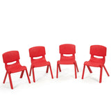 Paquete de 4 sillas apilables de plástico para niños para aulas