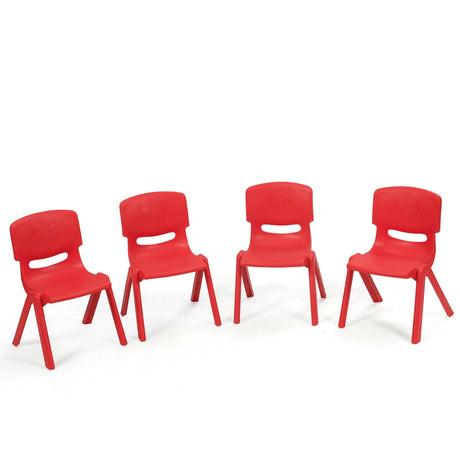 Paquete de 4 sillas apilables de plástico para niños para aulas