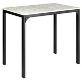 Juego de comedor de altura de mostrador de 3 piezas con mesa de imitación mármol