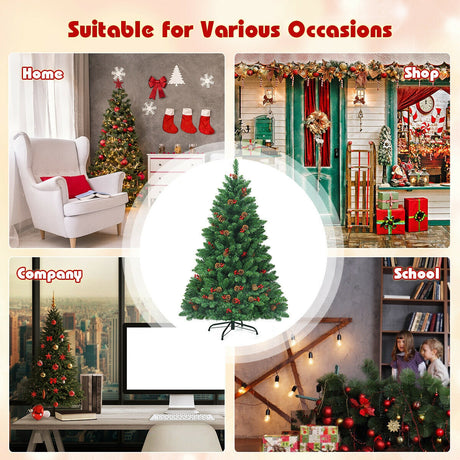 Árbol de Navidad articulado preiluminado de 4.5 pies con 300 luces LED