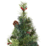 Árbol de Navidad LED con bayas rojas y piñas