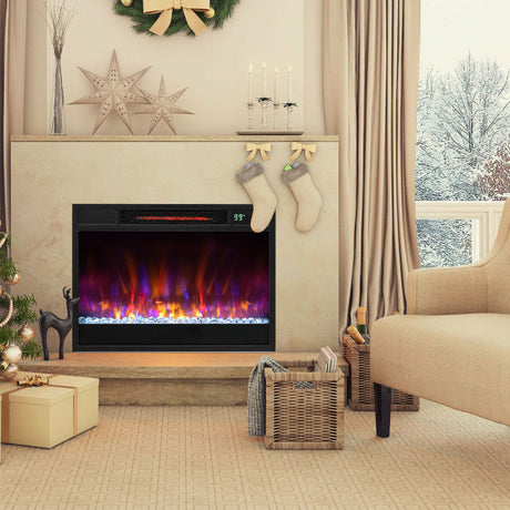 Inserto de chimenea eléctrica empotrada de 23 pulgadas y 1500 W con control remoto