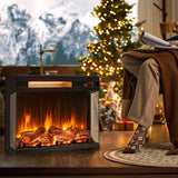 Chimenea eléctrica de 23 pulgadas de 3 lados de 1500W empotrada - Negra