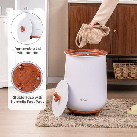 Calentador de toallas grande de lujo de 23 L tipo cubo con soporte para disco aromático