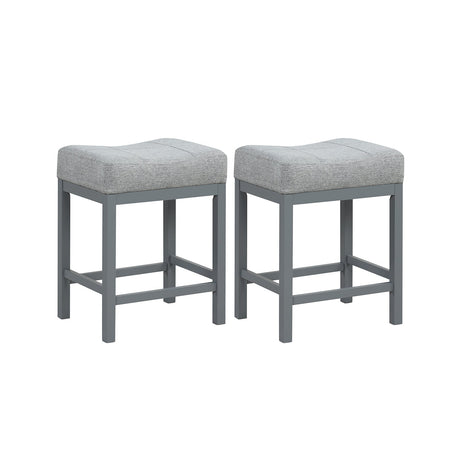 Taburetes de tela de lino de 24.5 pulgadas (juego de 2) con asiento acolchado