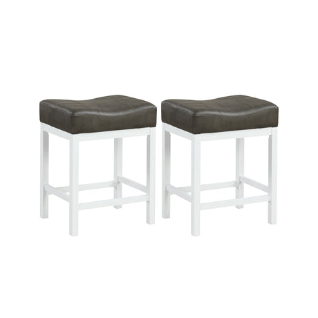 Taburetes de tela de lino de 24.5 pulgadas (juego de 2) con asiento acolchado
