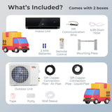 Energy Star Certified 24000 BTU 21 SEER2 208-230V Mini Split Air Conditioner and Heater Black Wifi Enabled